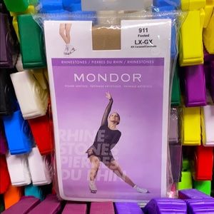 Mondor adult large rhinestone footed tights